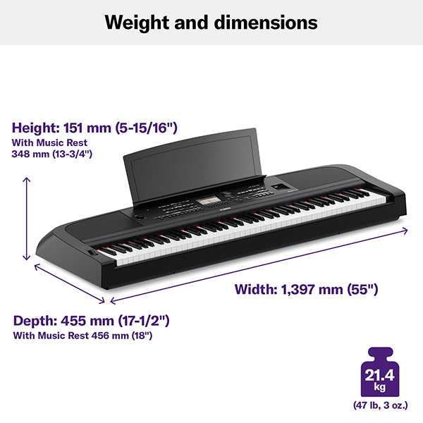 Yamaha DGX670B 88-Key Portable Grand Digital Piano - Black