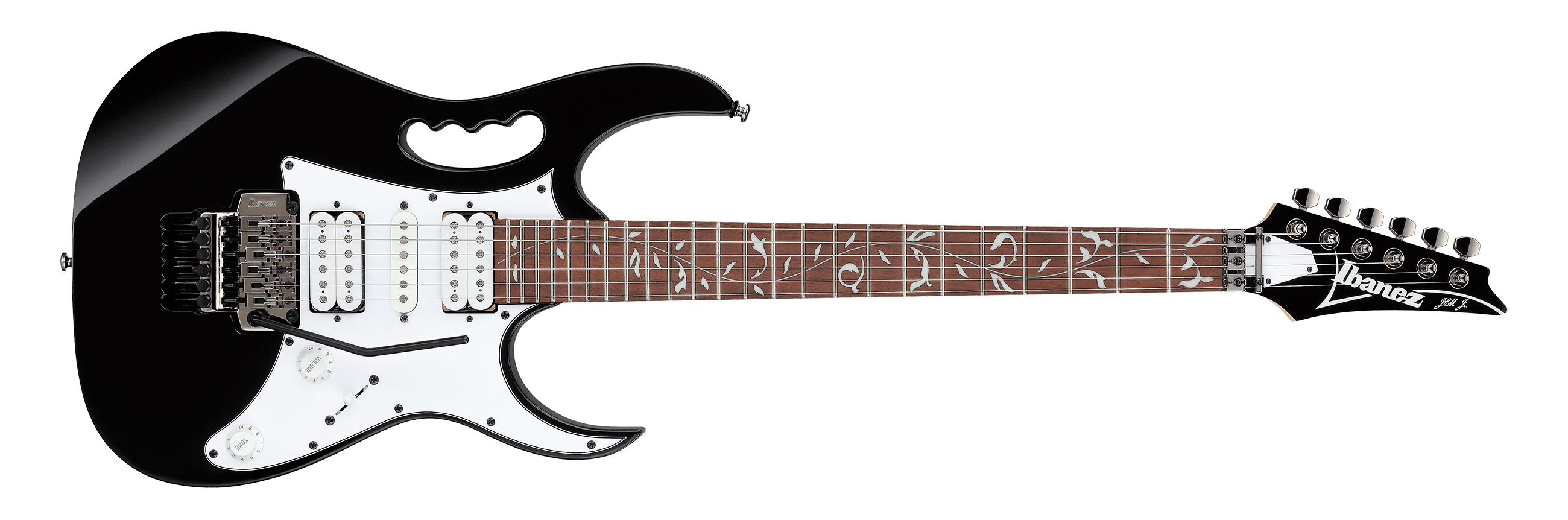 Ibanez Signature Steve Vai JEM Jr Electric Guitar w/ Tree of Life Jatoba FIngerboard - Black