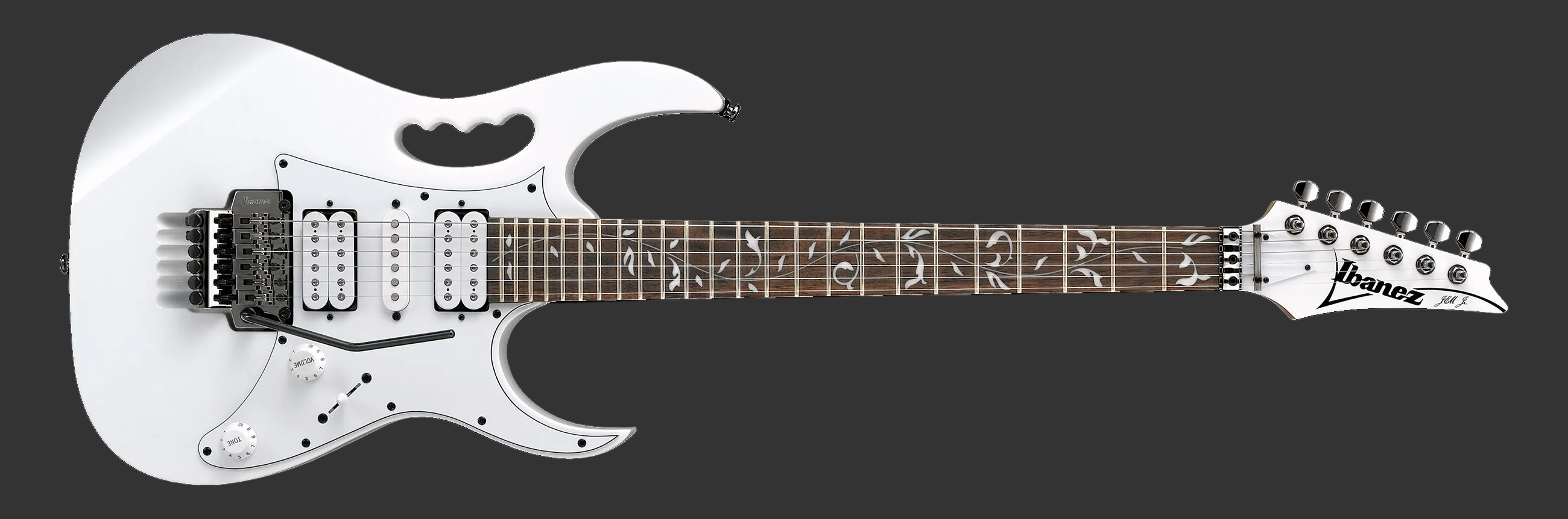Ibanez JEM Jr. Steve Vai Signature Electric Guitar w/ Tree of Life Jatoba FIngerboard - White