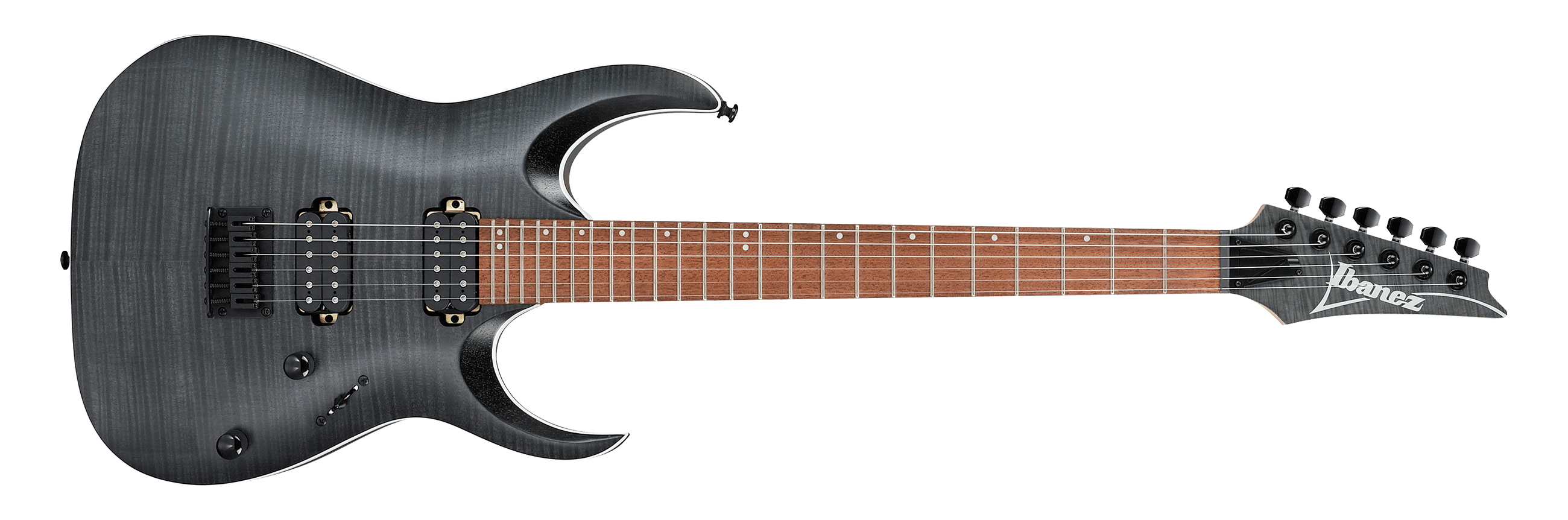 Ibanez RGA Series Flamed Maple Electric Guitar w/ Jatoba Fingerboard- Transparent Gray Flat