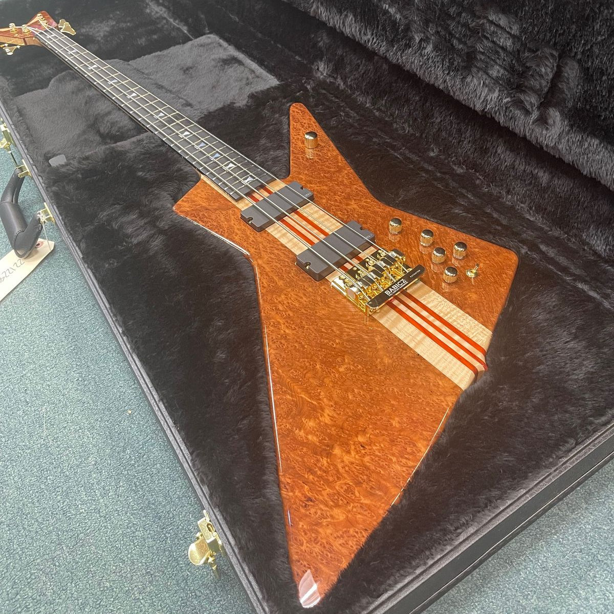 Dean USA John Entwistle Spider Burl Redwood Electric Bass w/ Case