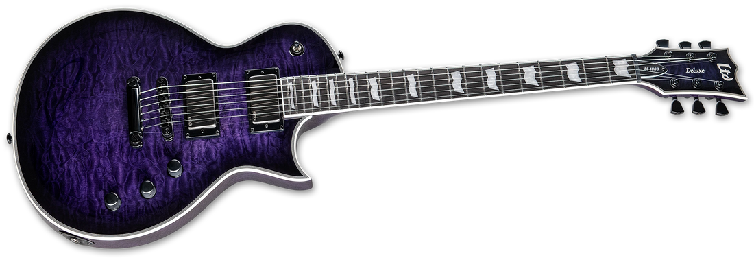 ESP LTD EC-1000 Electric Guitar w/ Macassar Ebony Fingerboard - See Thru Purple Sunburst