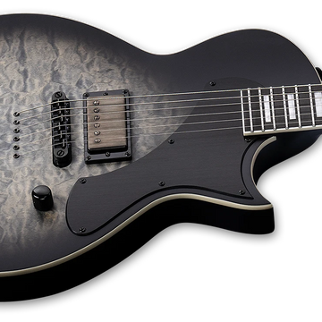 ESP LTD EC-01FT Flat Top Electric Guitar w/ Macassar Ebony Fingerboard - Charcoal Burst Satin