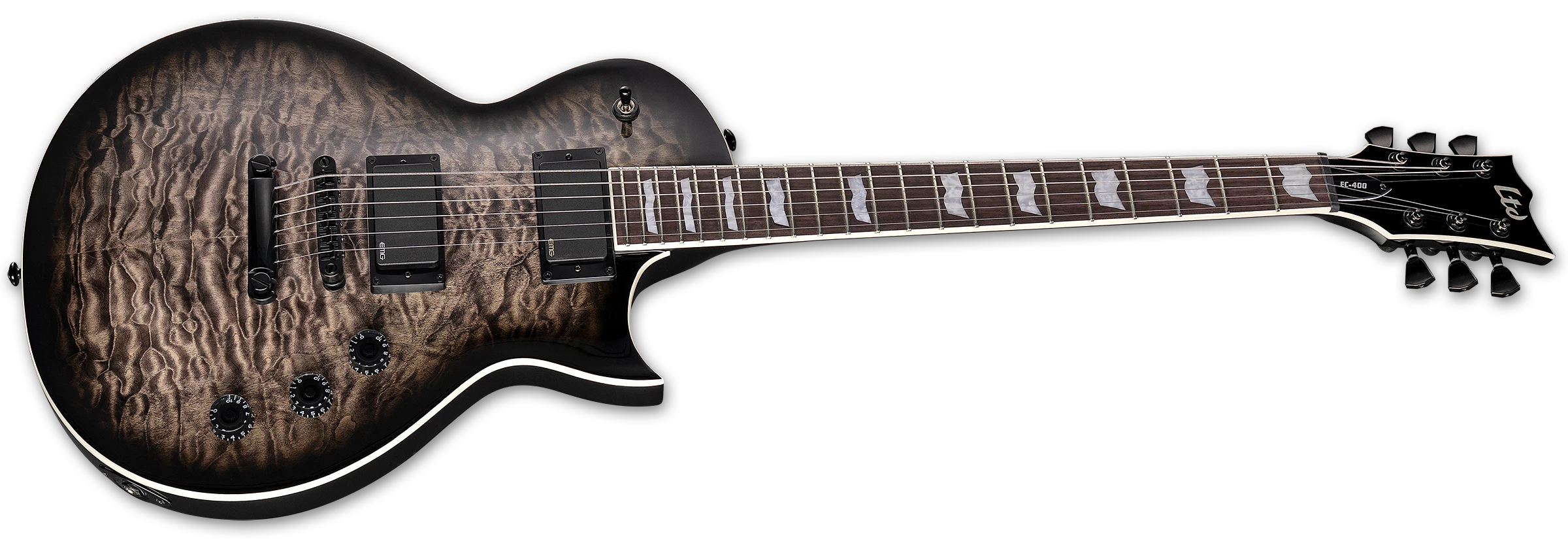 ESP LTD Eclipse Series EC-400 Quilted Maple Electric Guitar w/ Rosewood Fingerboard - See-Thru Black Sunburst