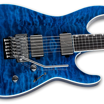 ESP LTD MH-1000 Quilted Maple Electric Guitar w/ Macassar Ebony - Black Ocean