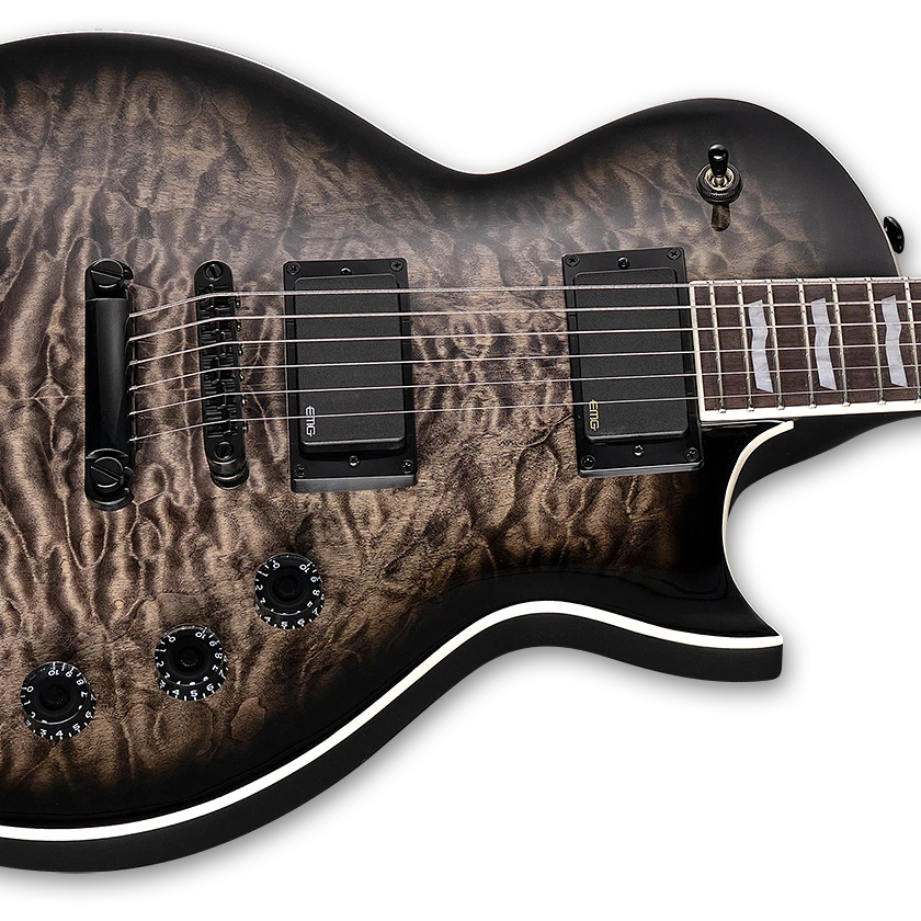ESP LTD Eclipse Series EC-400 Quilted Maple Electric Guitar w/ Rosewood Fingerboard - See-Thru Black Sunburst
