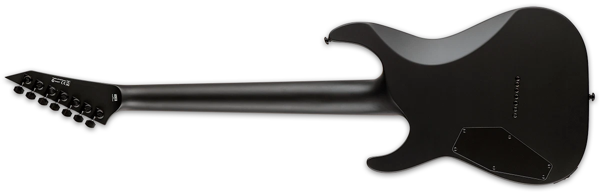ESP LTD M-7HT Baritone Black Metal 7-String Electric Guitar w/ Macassar Ebony Fingerboard - Black Satin