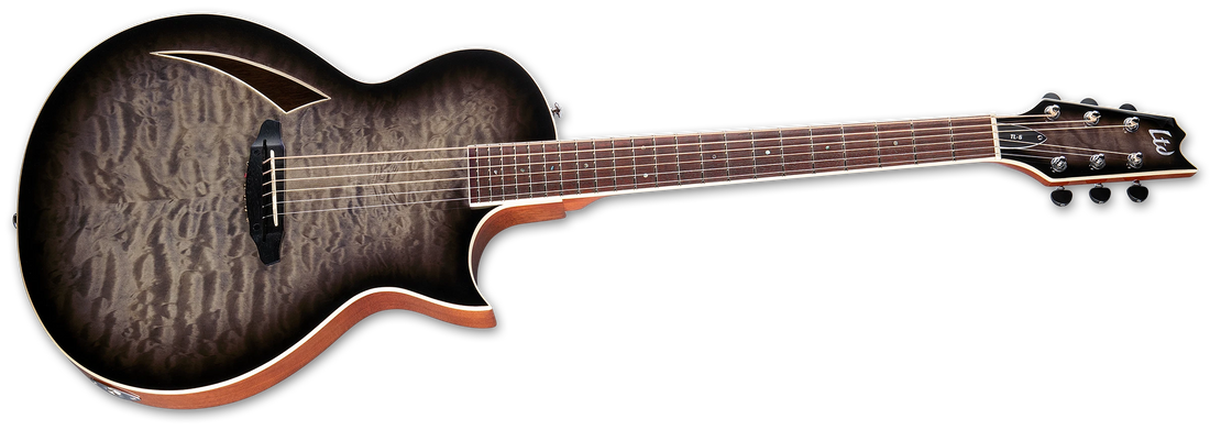 ESP LTD TL-6 Thinline Acoustic/Electric Guitar w/ Rosewood FIngerboard - Charcoal Burst