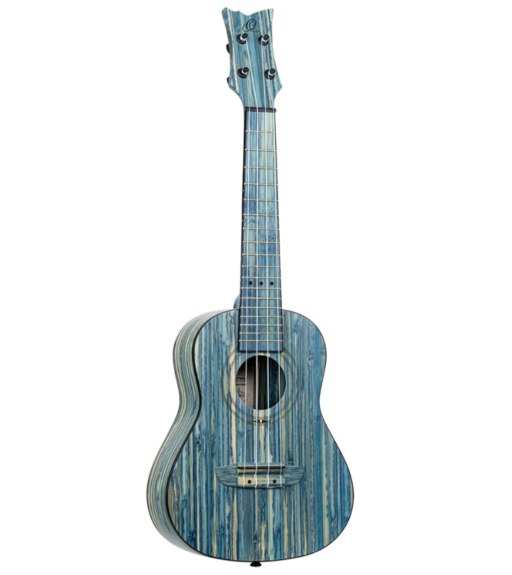 Ortega Bamboo Series Concert Ukulele - Stonewashed Blue
